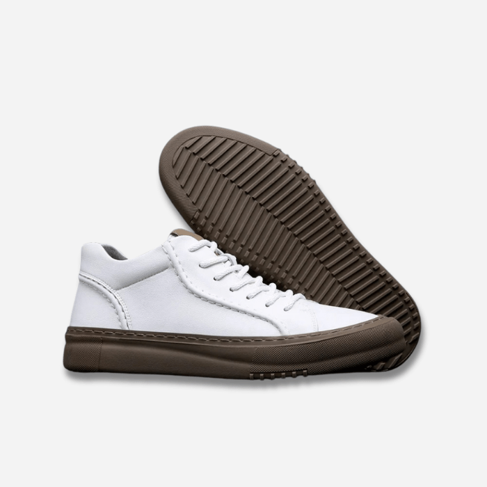 BASKETS HOMME CUIR BLANC