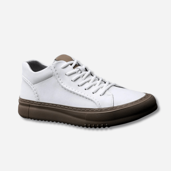 BASKETS HOMME CUIR BLANC BLANC / 38