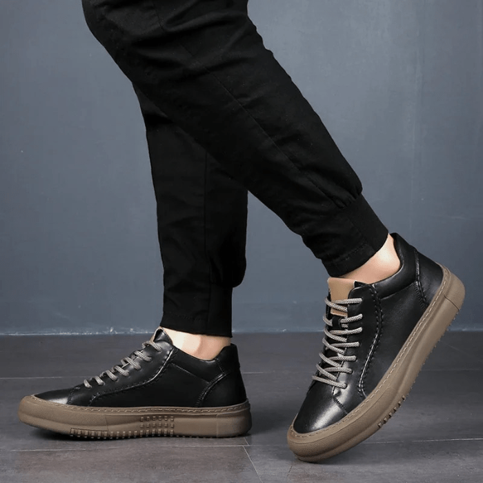 BASKETS HOMME CUIR NOIR