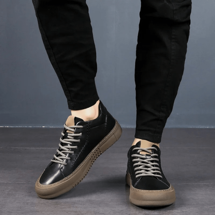 BASKETS HOMME CUIR NOIR