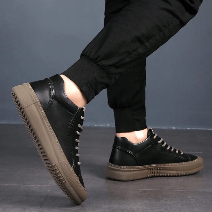 BASKETS HOMME CUIR NOIR