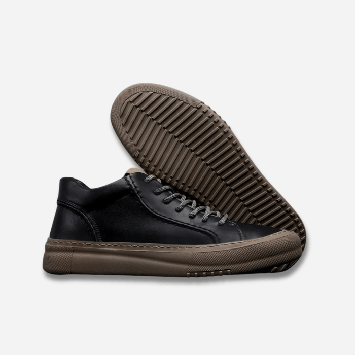 BASKETS HOMME CUIR NOIR