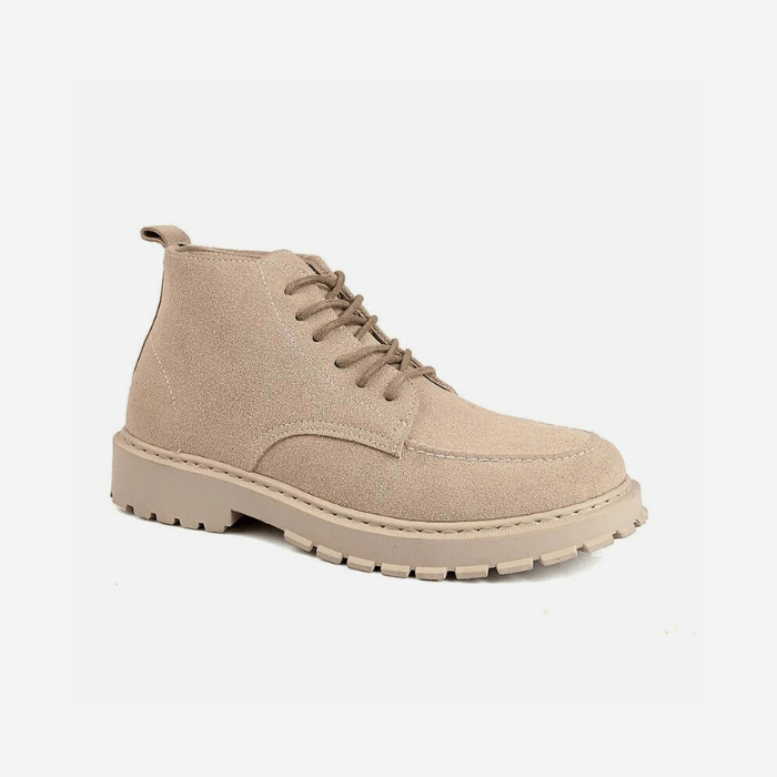 BOTTES À LACETS EN DAIM BEIGE / 39