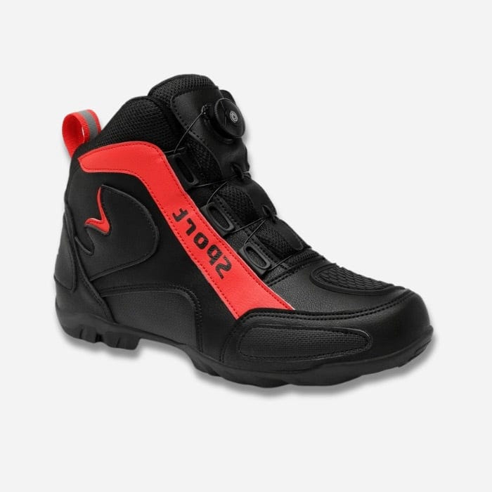 BOTTES DE MOTO POUR HOMME ANTIDÉRAPANTES NOIR-ROUGE / 40