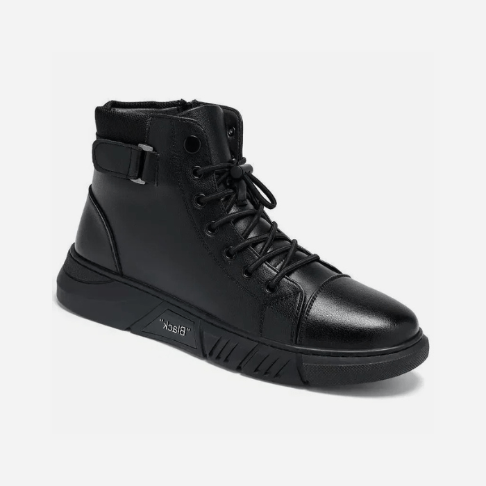 BOTTES EN CUIR NOIR HOMME Noir / 39