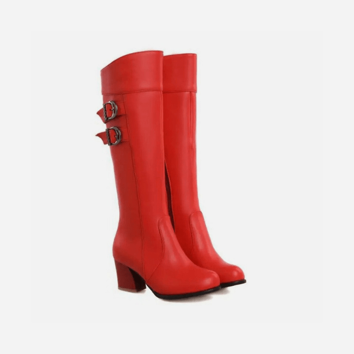 BOTTES FEMMES TIGE HAUTE ROUGE / 34