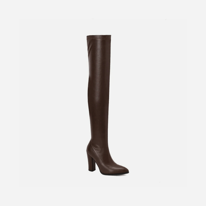 BOTTES HAUTES ELASTIQUES FEMME MARRON / 34