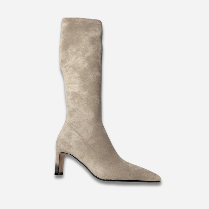 BOTTES HAUTES FEMME À TALON AIGUILLE BEIGE / 35