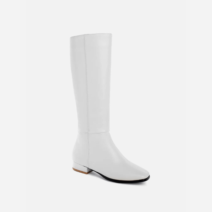 BOTTES HAUTES FEMME EN CUIR BLANC / 34