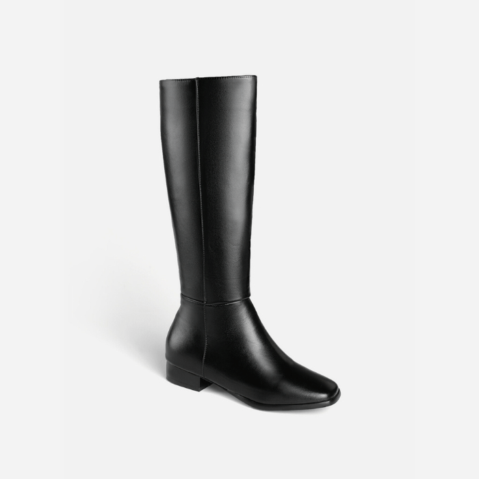 BOTTES HAUTES FEMME EN CUIR NOIR / 34