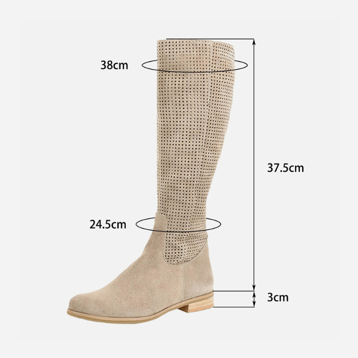 BOTTES HAUTES FEMME EN DAIM BEIGE