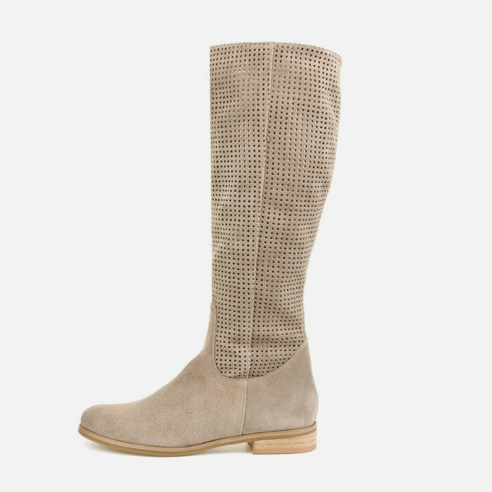 BOTTES HAUTES FEMME EN DAIM BEIGE