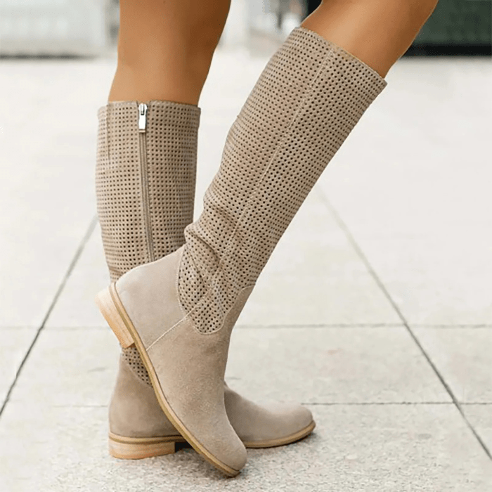 BOTTES HAUTES FEMME EN DAIM BEIGE BEIGE / 37