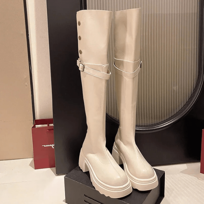 BOTTES HAUTES FEMME PLIABLES BLANC / 35