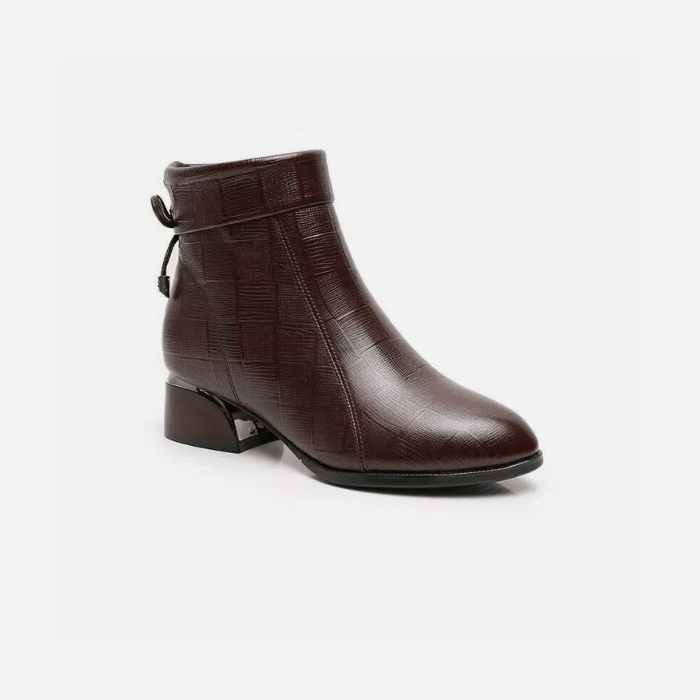 BOTTINES À PETIT TALON MARRON / 35