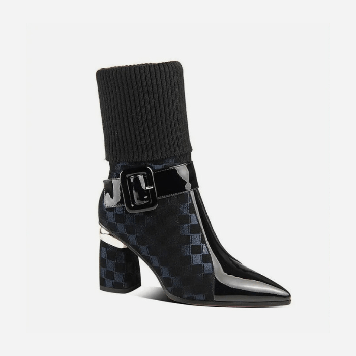 BOTTINES CHAUSSETTES À BOUCLE NOIR / 34