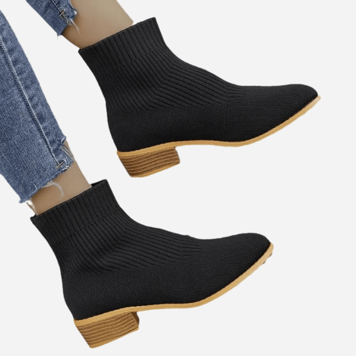 BOTTINES CHAUSSETTES À PETIT TALON