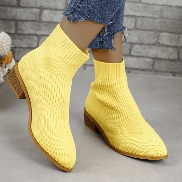 BOTTINES CHAUSSETTES À PETIT TALON