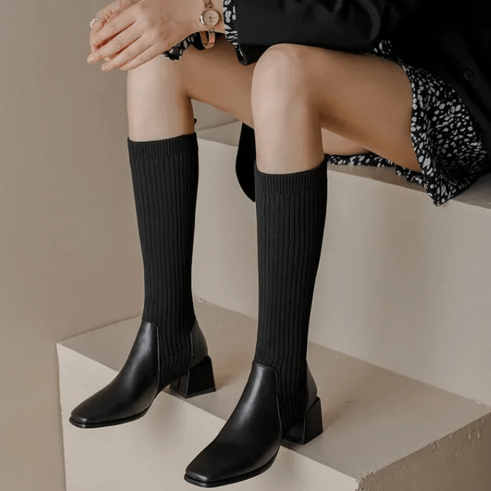 BOTTINES CHAUSSETTES MI-MOLLET