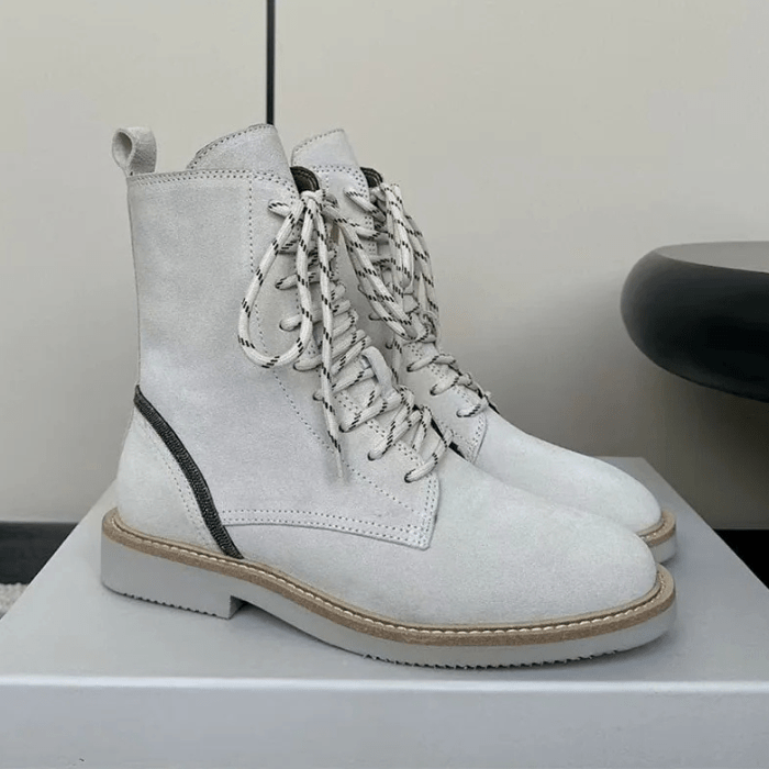 BOTTINES COURTES FEMME À LACETS BLANC / 35