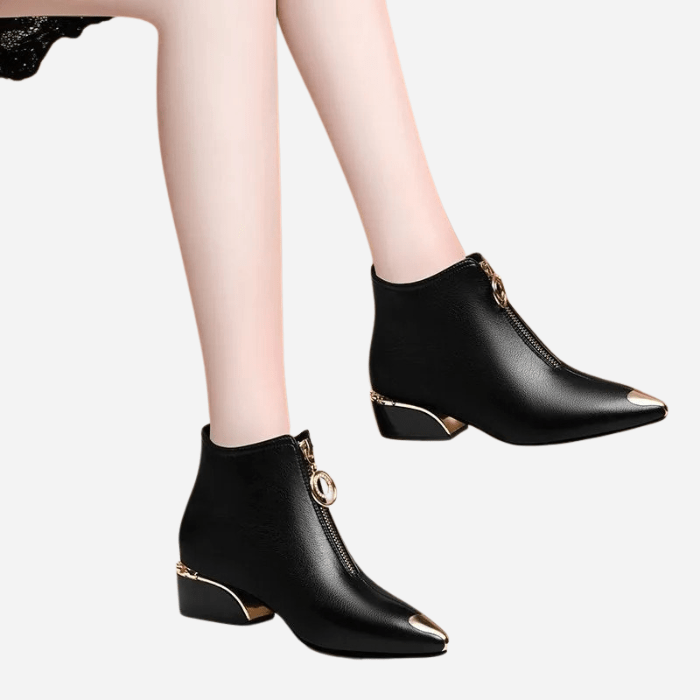 BOTTINES NOIRES FEMME À TALON