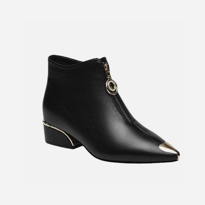 BOTTINES NOIRES FEMME À TALON NOIR / 35