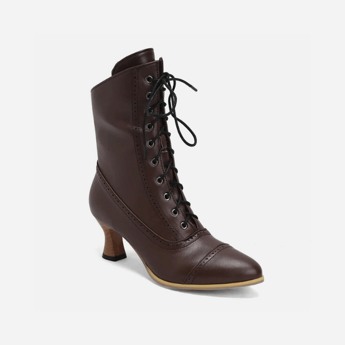 BOTTINES VINTAGE FEMME MARRON / 34