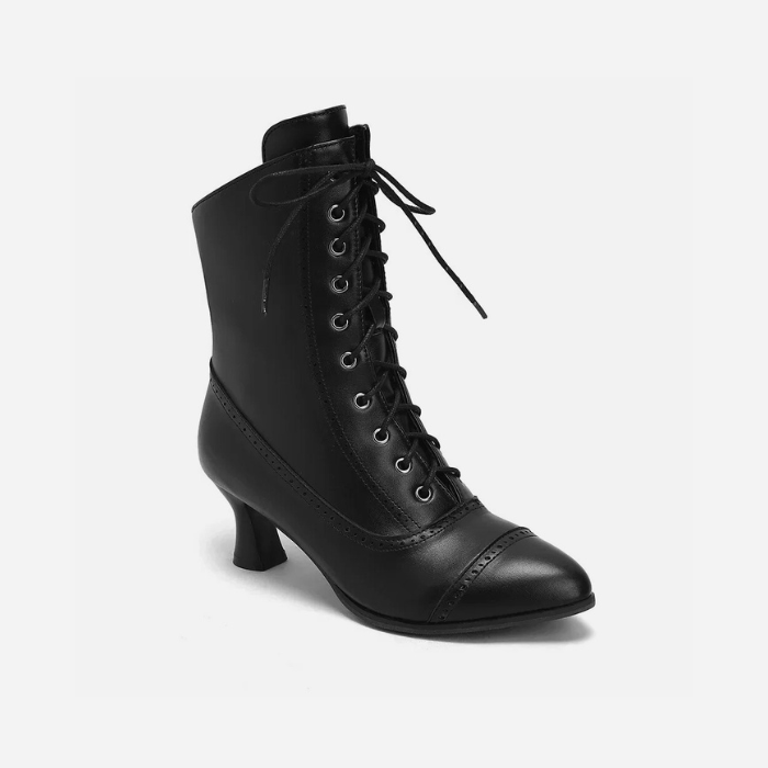 BOTTINES VINTAGE FEMME NOIR / 34