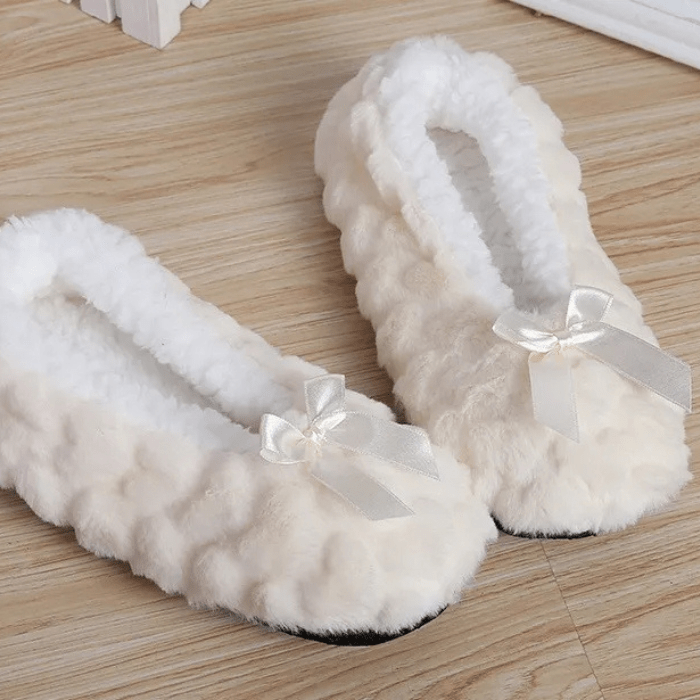 CHAUSSONS BALLERINES FEMME MOELLEUX BLANC / 36-38