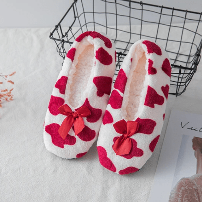 CHAUSSONS BALLERINES FEMME MOTIF FLOCONS