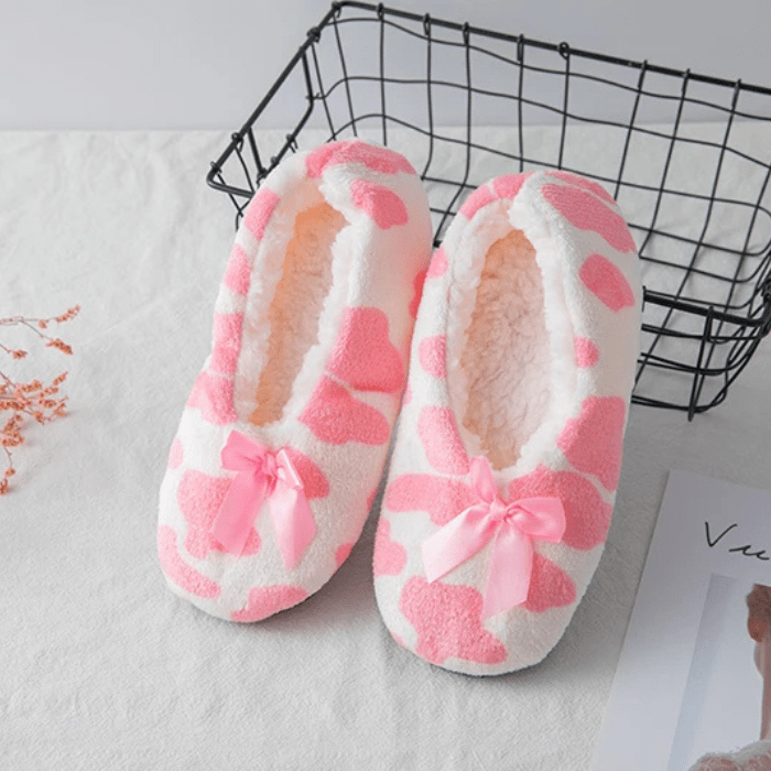 CHAUSSONS BALLERINES FEMME MOTIF FLOCONS