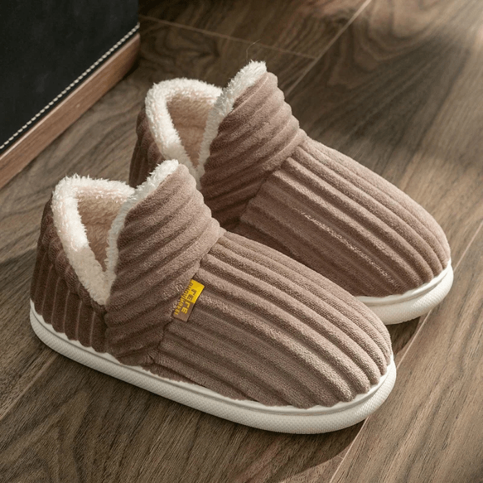 CHAUSSONS BOTTES FEMME FOURRÉS MARRON / 36-37