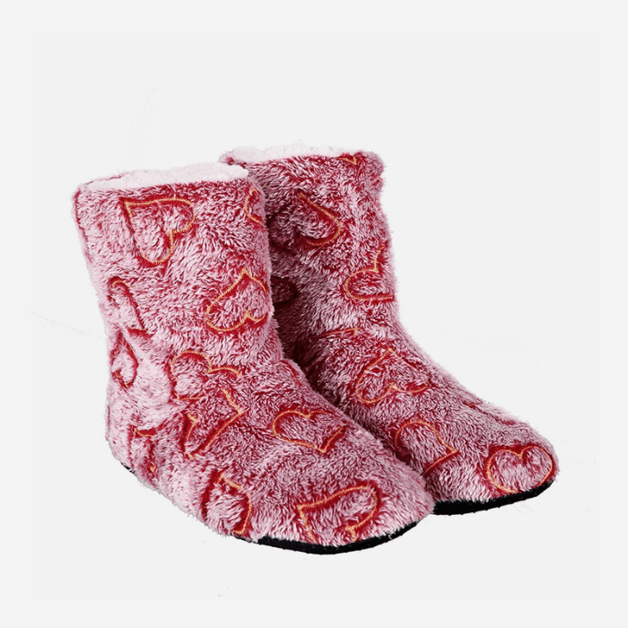 CHAUSSONS BOTTINES FEMME FOURRÉS ROUGE / 38-40