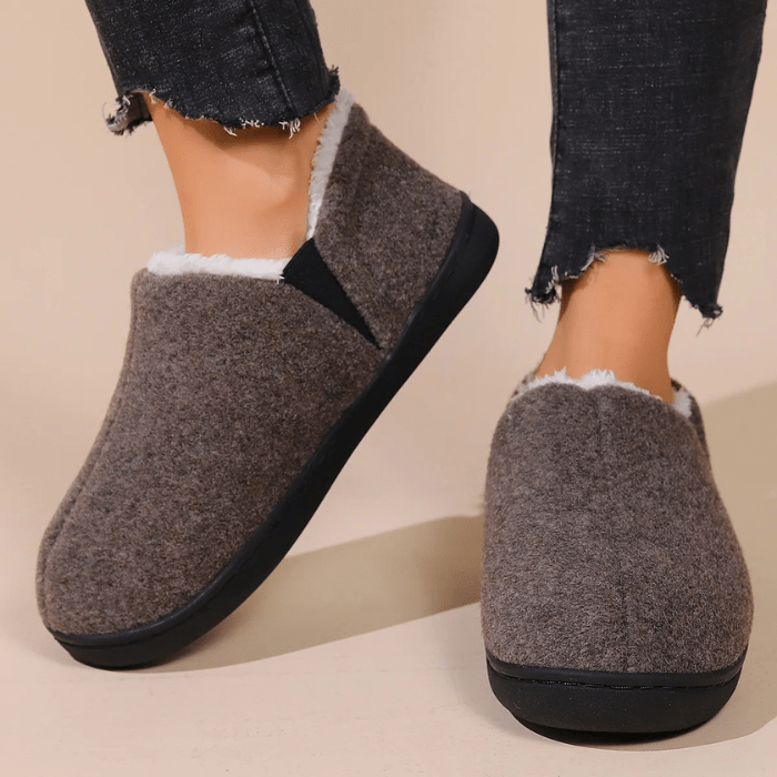 CHAUSSONS CHAUDS FEMME FOURRÉS GRIS / 36-37