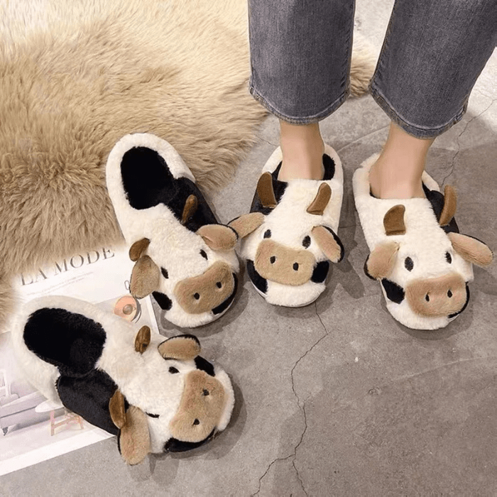 CHAUSSONS CHAUDS RIGOLOS VACHE