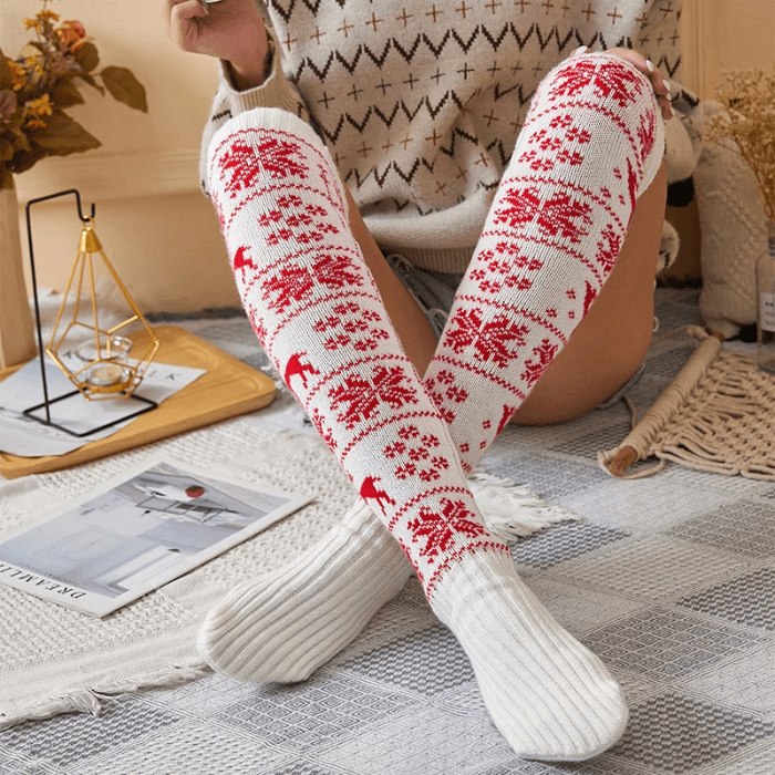 CHAUSSONS CHAUSSETTE FEMME HAUTS NOËL