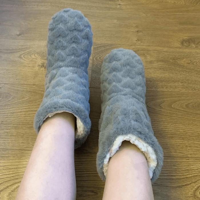 CHAUSSONS CHAUSSETTES ANTIDÉRAPANTS GRIS / 41-42