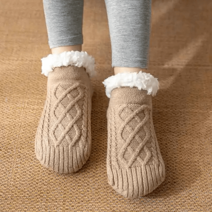 CHAUSSONS CHAUSSETTES FEMME BEIGE / 35-39