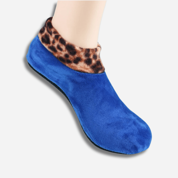 CHAUSSONS CHAUSSETTES FEMME DOUX BLEU / Standard