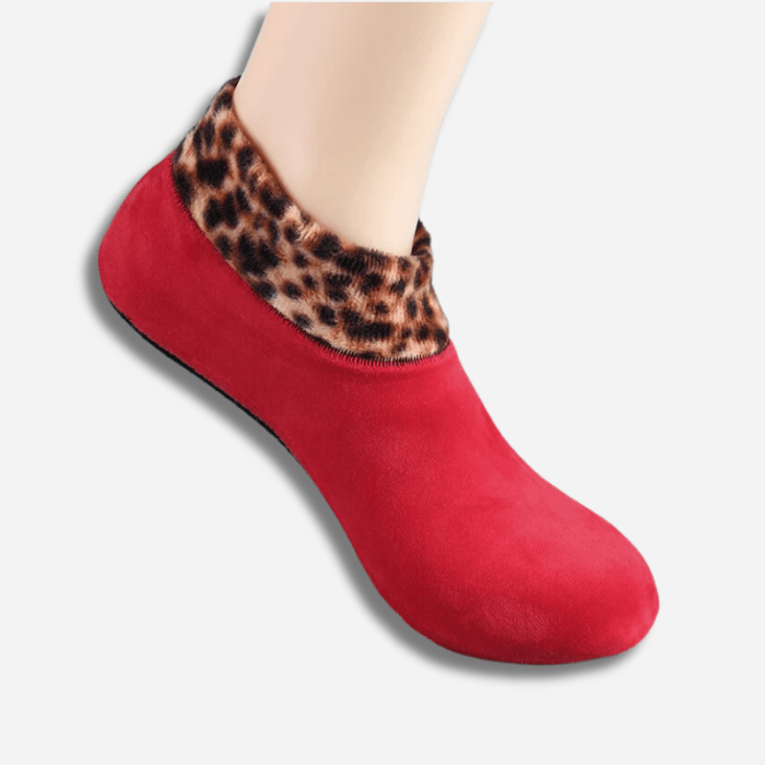 CHAUSSONS CHAUSSETTES FEMME DOUX ROUGE / Standard