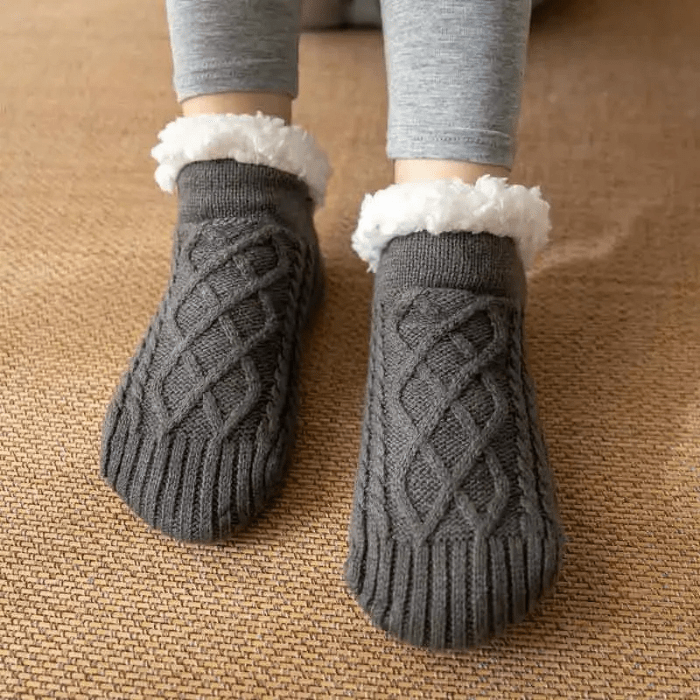 CHAUSSONS CHAUSSETTES FEMME GRIS FONCÉ / 35-39