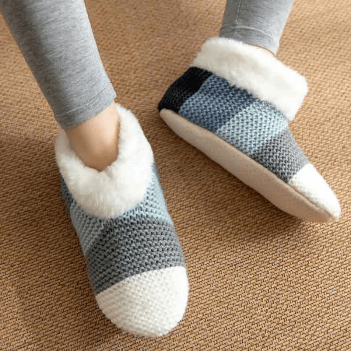 CHAUSSONS CHAUSSETTES FEMME MOELLEUX BLEU / Unique (25cm)