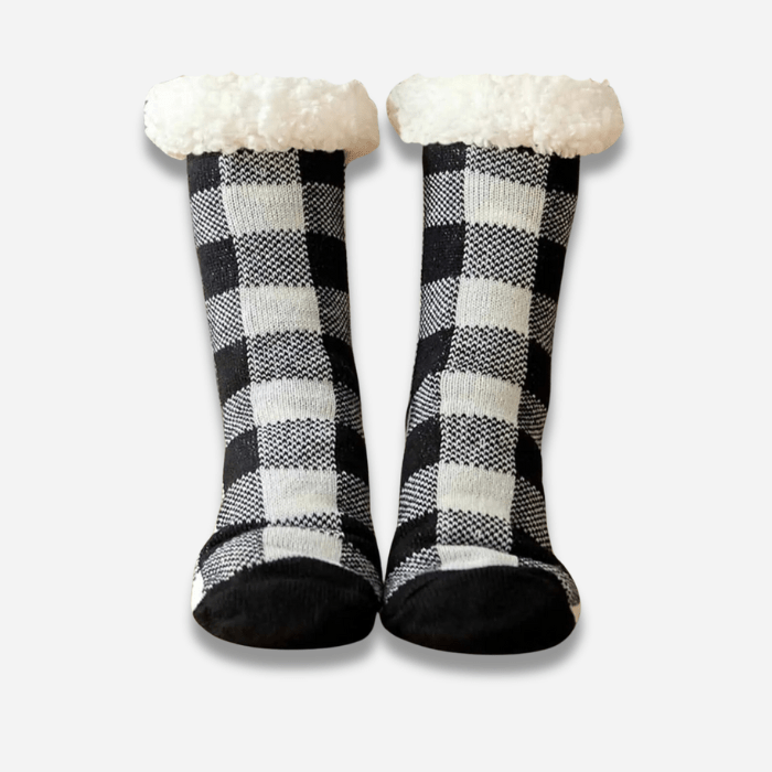 CHAUSSONS CHAUSSETTES FEMME NOËL A CARREAUX