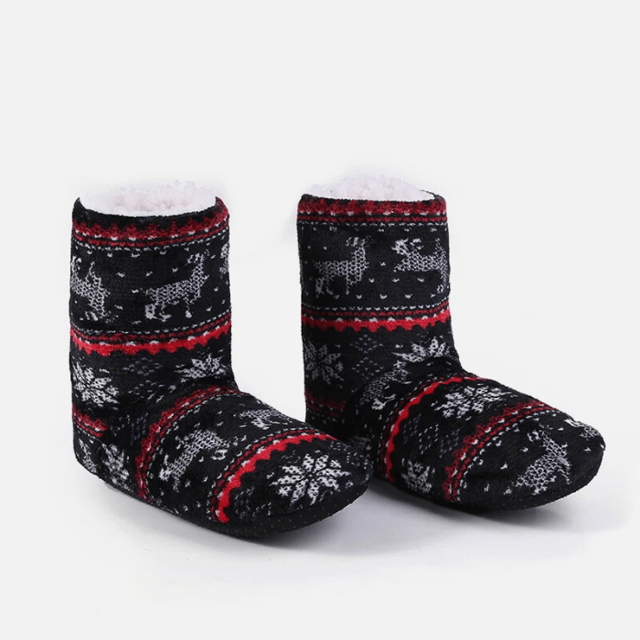 CHAUSSONS CHAUSSETTES FEMME NOËL ANTIDÉRAPANTS NOIR / 38-40