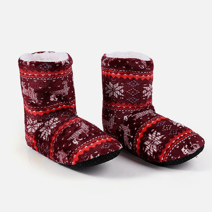 CHAUSSONS CHAUSSETTES FEMME NOËL ANTIDÉRAPANTS ROUGE / 38-40