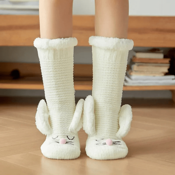 CHAUSSONS CHAUSSETTES OREILLES DE LAPIN BEIGE / Unique