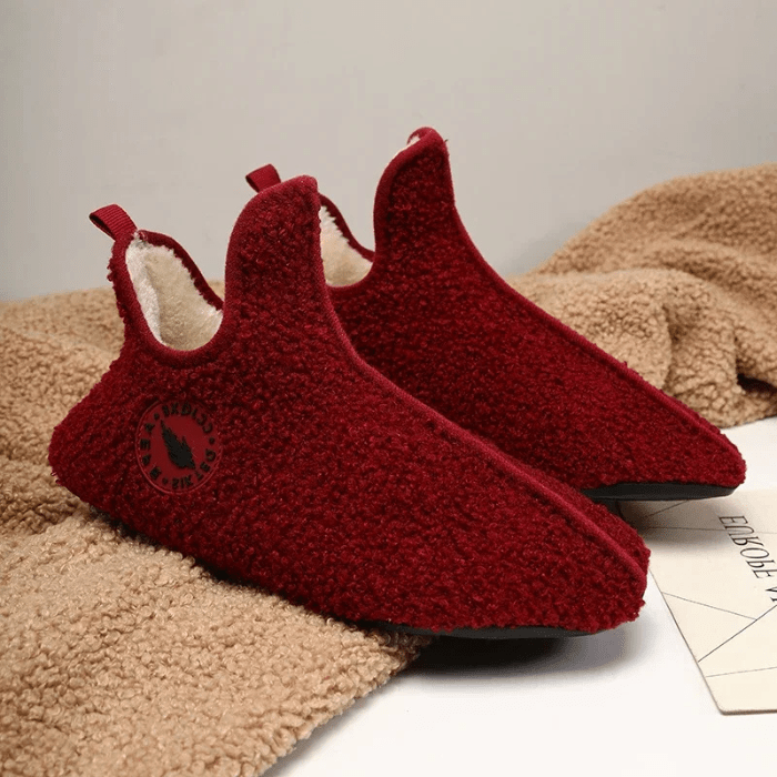 CHAUSSONS MONTANTS CHAUDS ROUGE / 36-37