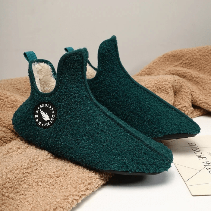 CHAUSSONS MONTANTS CHAUDS VERT / 36-37