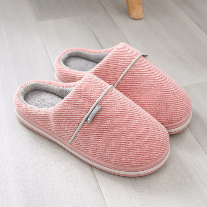 CHAUSSONS MULES CHAUDS EN COTON ROSE / 36-37