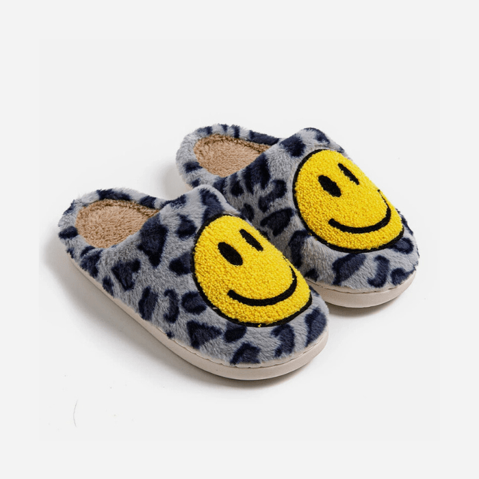 CHAUSSONS MULES CHAUDS SMILEY BLEU / 36-37